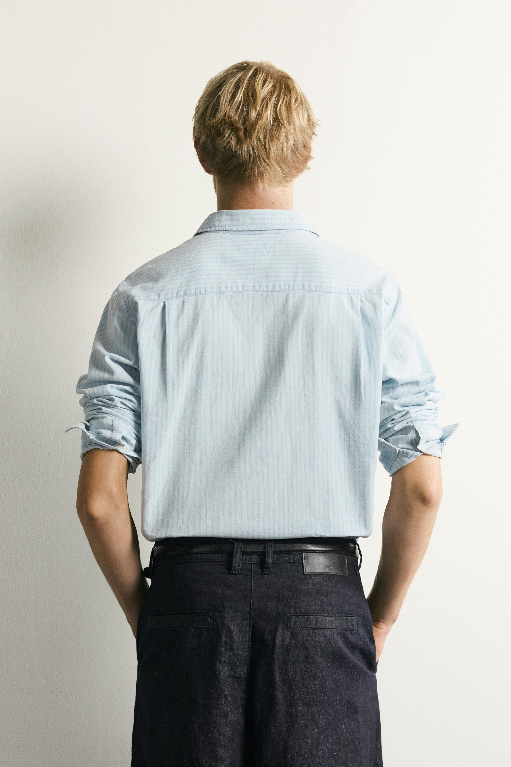 LIGHTWEIGHT STRIPED DENIM SHIRT